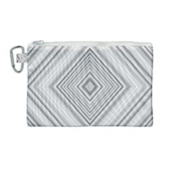 Black White Grey Pinstripes Angles Canvas Cosmetic Bag (large)