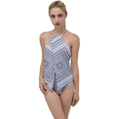 Black White Grey Pinstripes Angles Go With The Flow One Piece Swimsuit