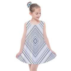 Black White Grey Pinstripes Angles Kids  Summer Dress