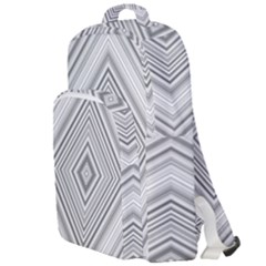 Black White Grey Pinstripes Angles Double Compartment Backpack by HermanTelo