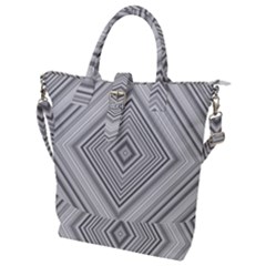 Black White Grey Pinstripes Angles Buckle Top Tote Bag