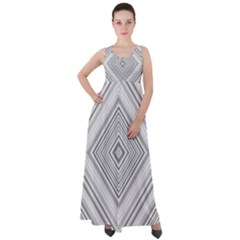 Black White Grey Pinstripes Angles Empire Waist Velour Maxi Dress