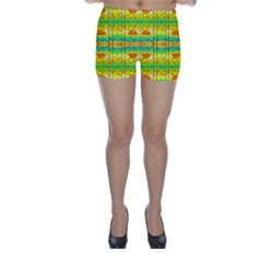 Birds Beach Sun Abstract Pattern Skinny Shorts