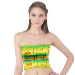 Birds Beach Sun Abstract Pattern Tube Top