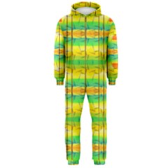 Birds Beach Sun Abstract Pattern Hooded Jumpsuit (men) 