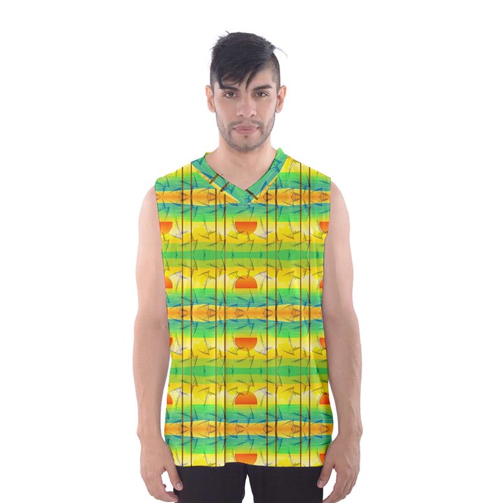 Birds Beach Sun Abstract Pattern Men s SportsWear