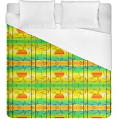 Birds Beach Sun Abstract Pattern Duvet Cover (king Size) by HermanTelo