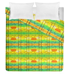 Birds Beach Sun Abstract Pattern Duvet Cover Double Side (queen Size) by HermanTelo