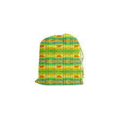 Birds Beach Sun Abstract Pattern Drawstring Pouch (xs)