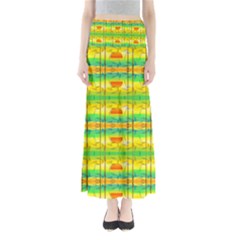 Birds Beach Sun Abstract Pattern Full Length Maxi Skirt by HermanTelo