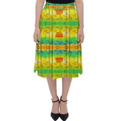 Birds Beach Sun Abstract Pattern Classic Midi Skirt by HermanTelo