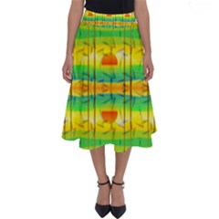 Birds Beach Sun Abstract Pattern Perfect Length Midi Skirt