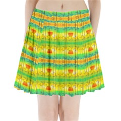 Birds Beach Sun Abstract Pattern Pleated Mini Skirt by HermanTelo