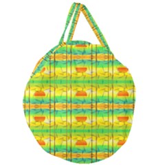 Birds Beach Sun Abstract Pattern Giant Round Zipper Tote