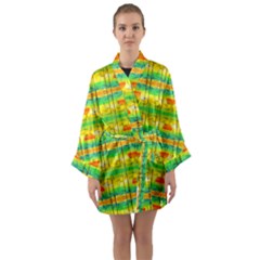 Birds Beach Sun Abstract Pattern Long Sleeve Kimono Robe