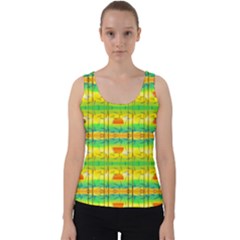 Birds Beach Sun Abstract Pattern Velvet Tank Top by HermanTelo