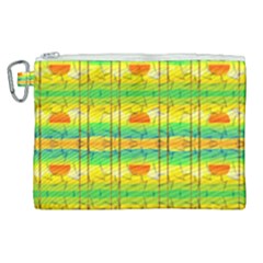 Birds Beach Sun Abstract Pattern Canvas Cosmetic Bag (xl)