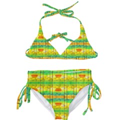 Birds Beach Sun Abstract Pattern Kids  Classic Bikini Set by HermanTelo