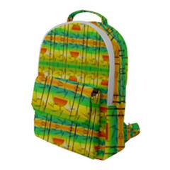 Birds Beach Sun Abstract Pattern Flap Pocket Backpack (large)