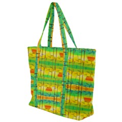 Birds Beach Sun Abstract Pattern Zip Up Canvas Bag