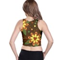 Floral Hearts Brown Green Retro Racer Back Crop Top View2