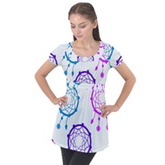 Star Puff Sleeve Tunic Top by HermanTelo