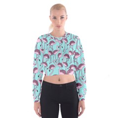 Flemish Rosa Birds Nature Fauna Flamenco Cropped Sweatshirt