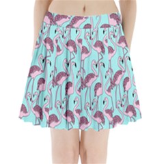 Flemish Rosa Birds Nature Fauna Flamenco Pleated Mini Skirt by HermanTelo