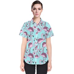 Flemish Rosa Birds Nature Fauna Flamenco Women s Short Sleeve Shirt