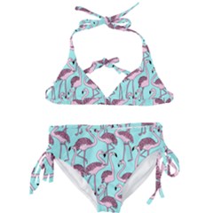 Flemish Rosa Birds Nature Fauna Flamenco Kids  Classic Bikini Set