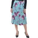 Flemish Rosa Birds Nature Fauna Flamenco Classic Velour Midi Skirt  View1