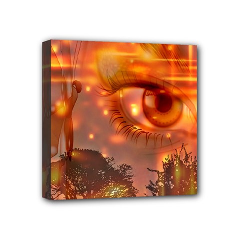 Eye Butterfly Evening Sky Mini Canvas 4  X 4  (stretched)