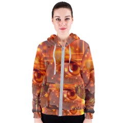 Eye Butterfly Evening Sky Women s Zipper Hoodie by HermanTelo