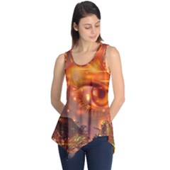 Eye Butterfly Evening Sky Sleeveless Tunic by HermanTelo