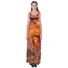 Eye Butterfly Evening Sky Empire Waist Maxi Dress by HermanTelo