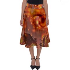 Eye Butterfly Evening Sky Perfect Length Midi Skirt