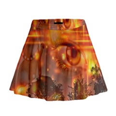 Eye Butterfly Evening Sky Mini Flare Skirt by HermanTelo