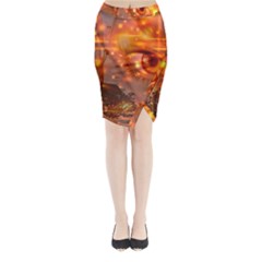 Eye Butterfly Evening Sky Midi Wrap Pencil Skirt by HermanTelo