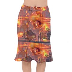 Eye Butterfly Evening Sky Mermaid Skirt by HermanTelo