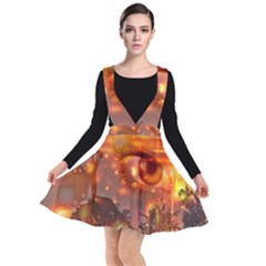 Eye Butterfly Evening Sky Plunge Pinafore Dress