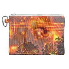 Eye Butterfly Evening Sky Canvas Cosmetic Bag (xl)