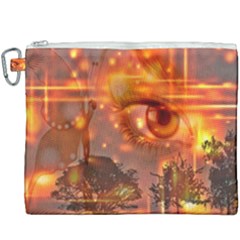 Eye Butterfly Evening Sky Canvas Cosmetic Bag (xxxl)