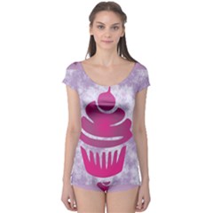 Cupcake Food Purple Dessert Baked Boyleg Leotard  by HermanTelo