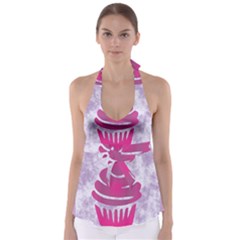 Cupcake Food Purple Dessert Baked Babydoll Tankini Top