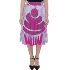 Cupcake Food Purple Dessert Baked Classic Midi Skirt by HermanTelo