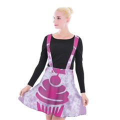 Cupcake Food Purple Dessert Baked Suspender Skater Skirt