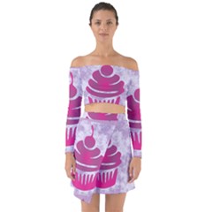 Cupcake Food Purple Dessert Baked Off Shoulder Top With Skirt Set by HermanTelo