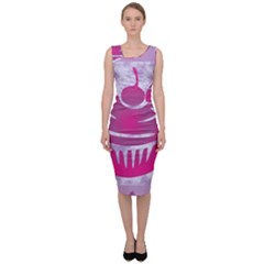 Cupcake Food Purple Dessert Baked Sleeveless Pencil Dress by HermanTelo