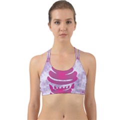 Cupcake Food Purple Dessert Baked Back Web Sports Bra by HermanTelo