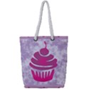 Cupcake Food Purple Dessert Baked Full Print Rope Handle Tote (Small) View1